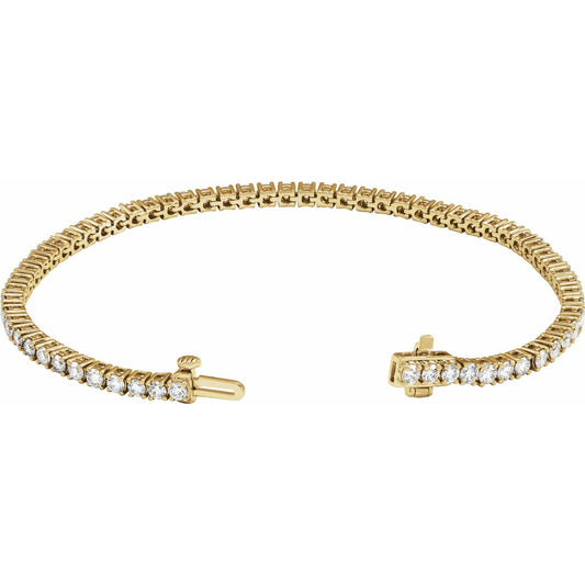 4 CTW Lab-Grown Diamond Line Bracelet | Metal Type=14K Yellow Gold | Image 2