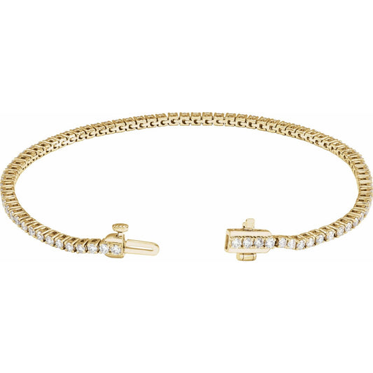 2 CTW Lab-Grown Diamond Line Bracelet | Metal Type=14K Yellow Gold | Image 2