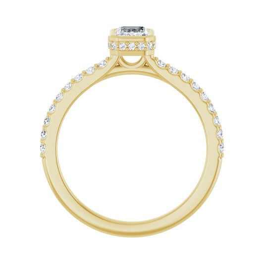 Emerald Hidden Halo-Style Engagement Ring | Metal Type=14K Yellow Gold | Center Stone Size=1 CT | Image 2