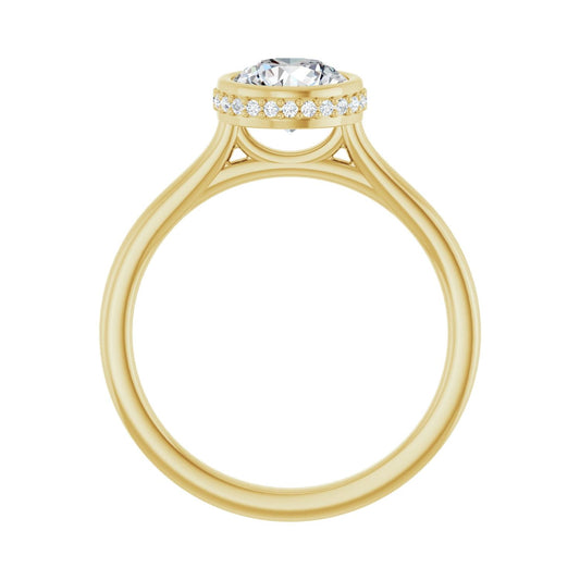 Round Hidden Halo-Style Engagement Ring | Metal Type=14K Yellow Gold | Center Stone Size=1 CT | Image 2