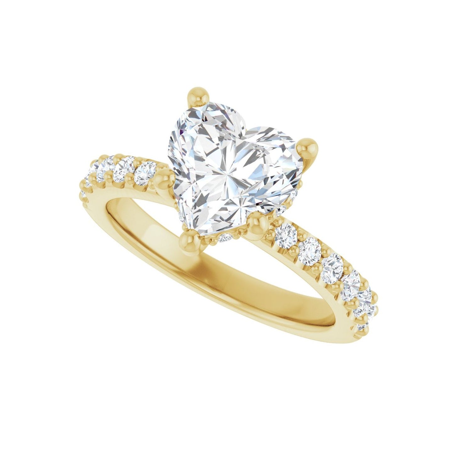 Heart Hidden Halo-Style Engagement Ring | Metal Type=14K Yellow Gold | Center Stone Size=1.5 CT | Image 5
