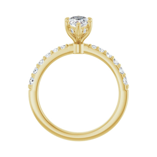 Marquise Hidden Halo-Style Engagement Ring | Metal Type=14K Yellow Gold | Center Stone Size=1 CT | Image 2