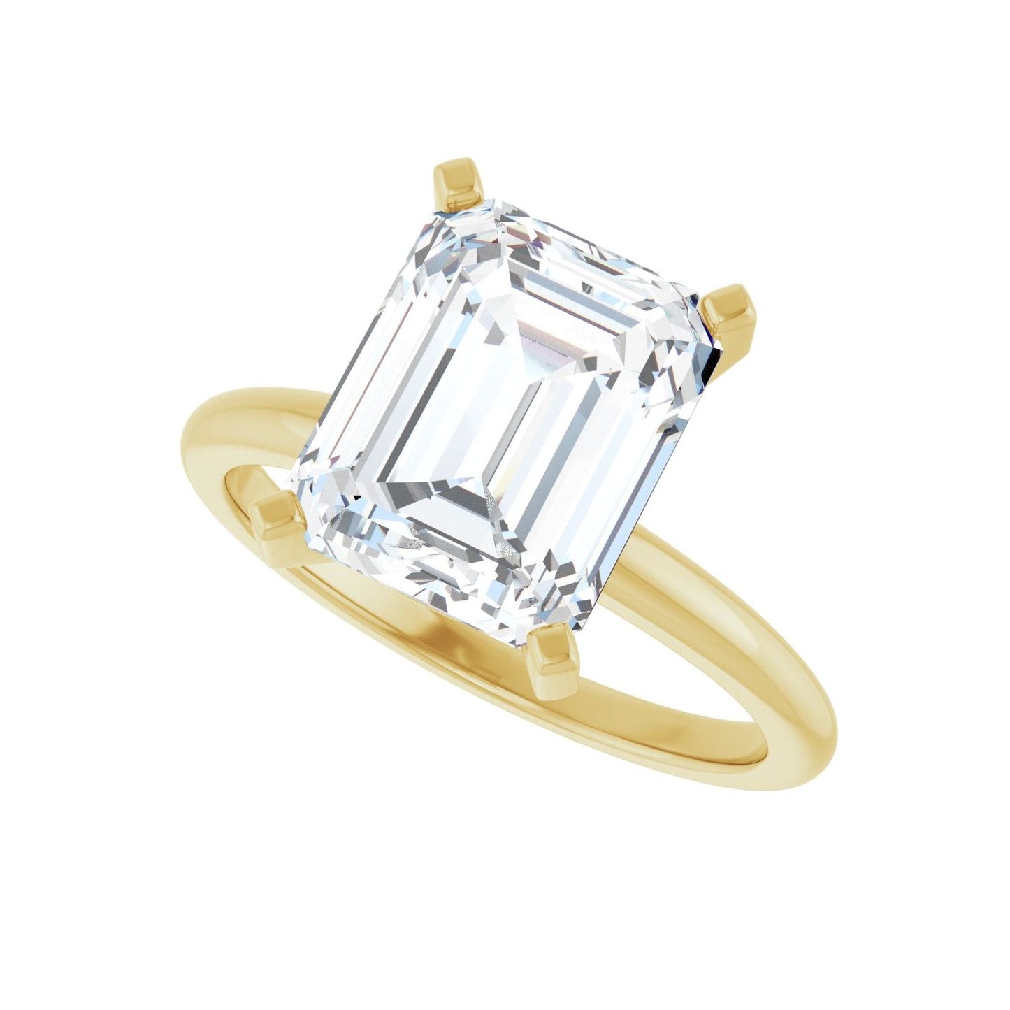 Emerald Engagement Ring | Metal Type=14K Yellow Gold | Center Stone Size=3 CT | Image 5