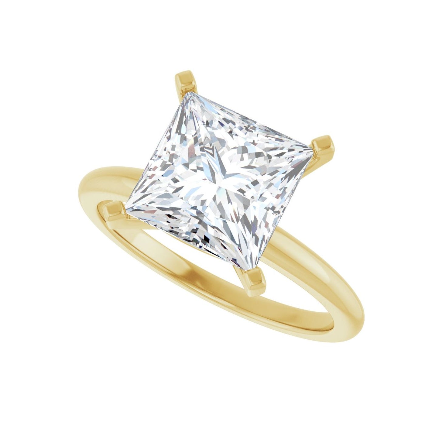 Square Engagement Ring | Metal Type=14K Yellow Gold | Center Stone Size=3 CT | Image 5
