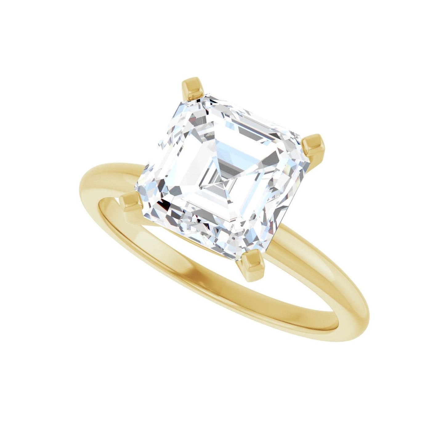 Asscher Engagement Ring | Metal Type=14K Yellow Gold | Center Stone Size=3 CT | Image 5