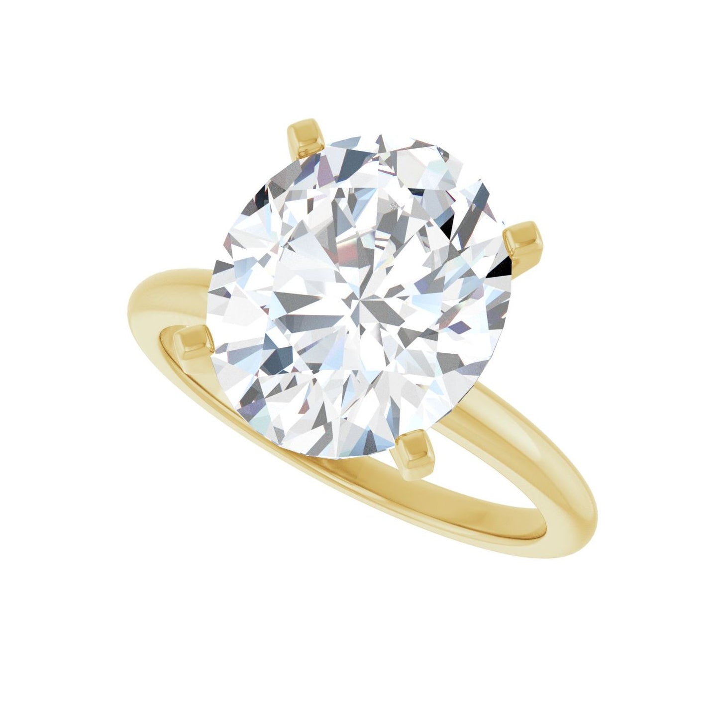 Oval Engagement Ring | Metal Type=14K Yellow Gold | Center Stone Size=3 CT | Image 5
