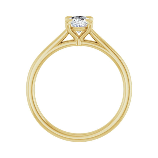 Oval Claw-Prong Solitaire Engagement Ring | Metal Type=14K Yellow Gold | Center Stone Size=1 CT | Image 2