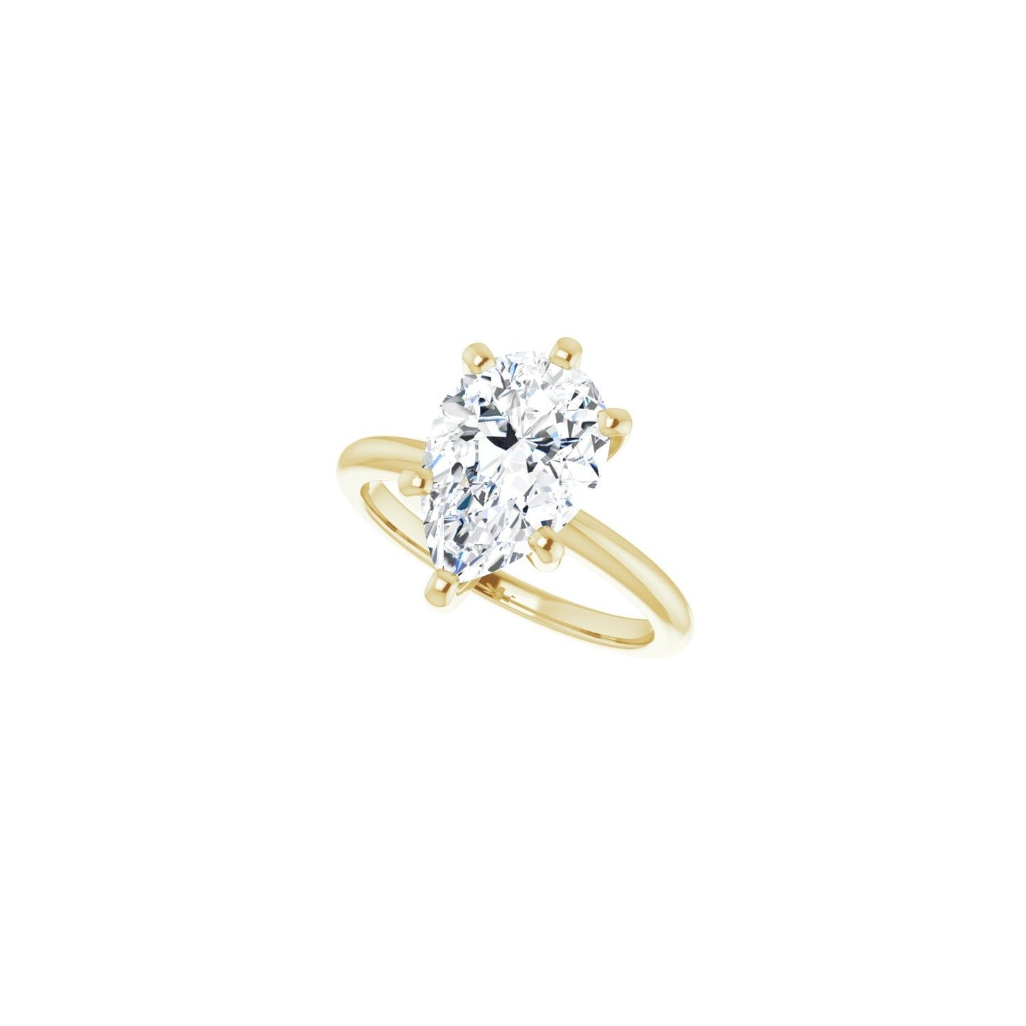 Pear Engagement Ring | Metal Type=14K Yellow Gold | Center Stone Size=3 CT | Image 5
