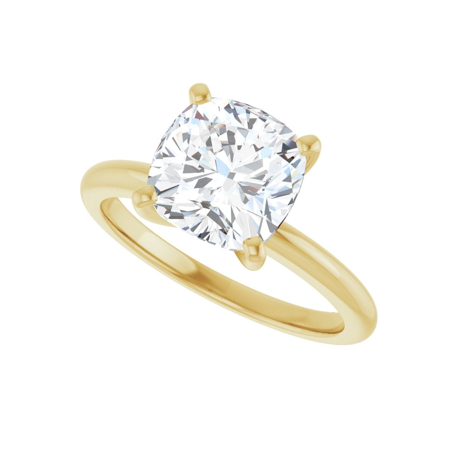 Cushion Engagement Ring | Metal Type=14K Yellow Gold | Center Stone Size=3 CT | Image 5