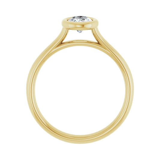 Oval Bezel-Set Solitaire Engagement Ring | Metal Type=14K Yellow Gold | Center Stone Size=1 CT | Image 2