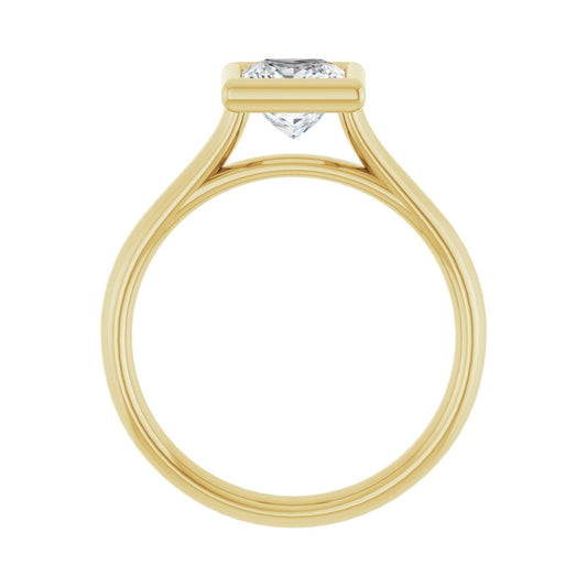 Square Bezel-Set Solitaire Engagement Ring | Metal Type=14K Yellow Gold | Center Stone Size=1 CT | Image 2