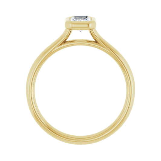 Emerald Bezel-Set Solitaire Engagement Ring | Metal Type=14K Yellow Gold | Center Stone Size=1 CT | Image 2