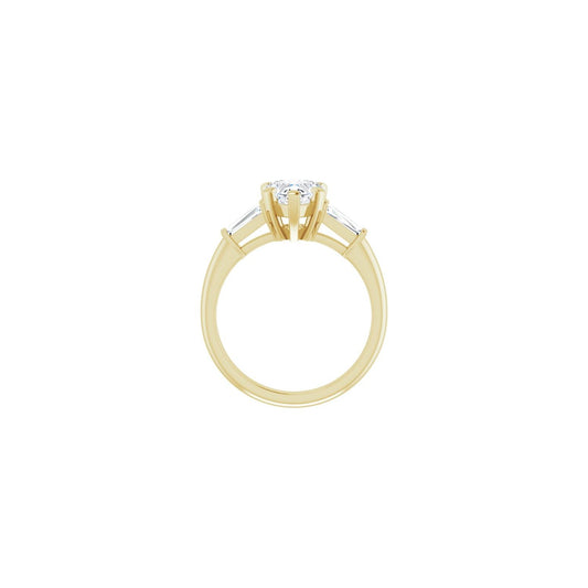 Heart Three-Stone Engagement Ring | Metal Type=14K Yellow Gold | Center Stone Size=1 CT | Image 2