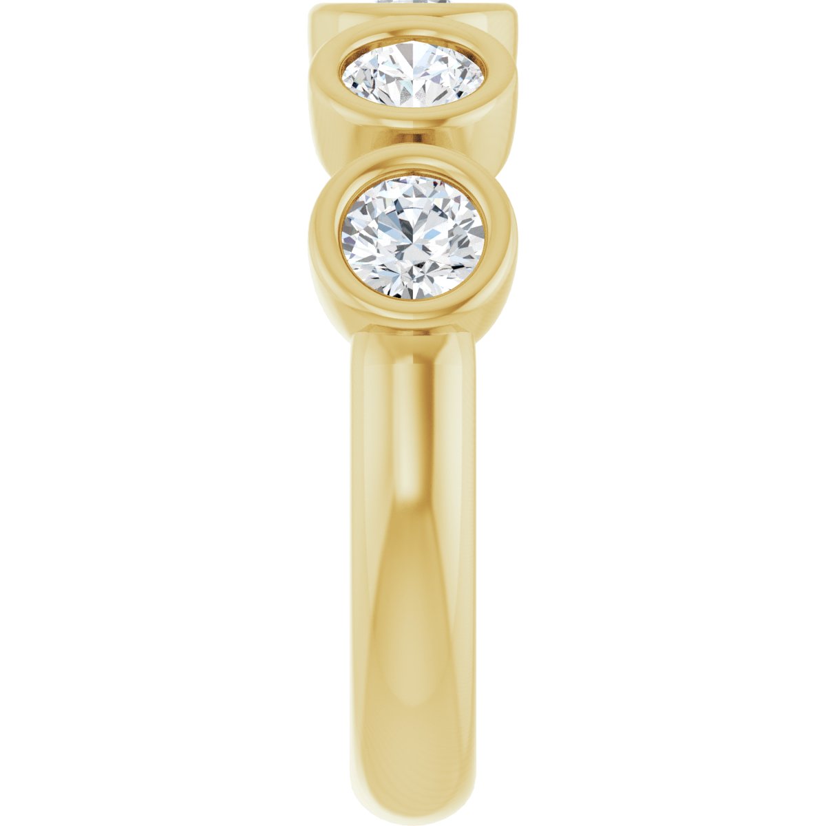 Bezel-Set Anniversary Band - Round | Metal Type=14K Yellow Gold | Diamond Size=4MM | Image 5