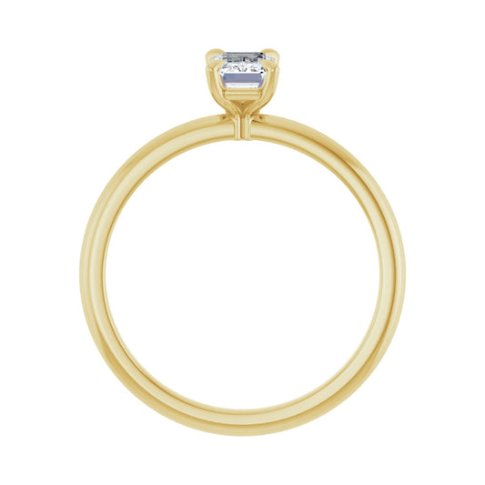 Emerald Solitaire Engagement Ring | Metal Type=14K Yellow Gold | Center Stone Size=1 CT | Image 2