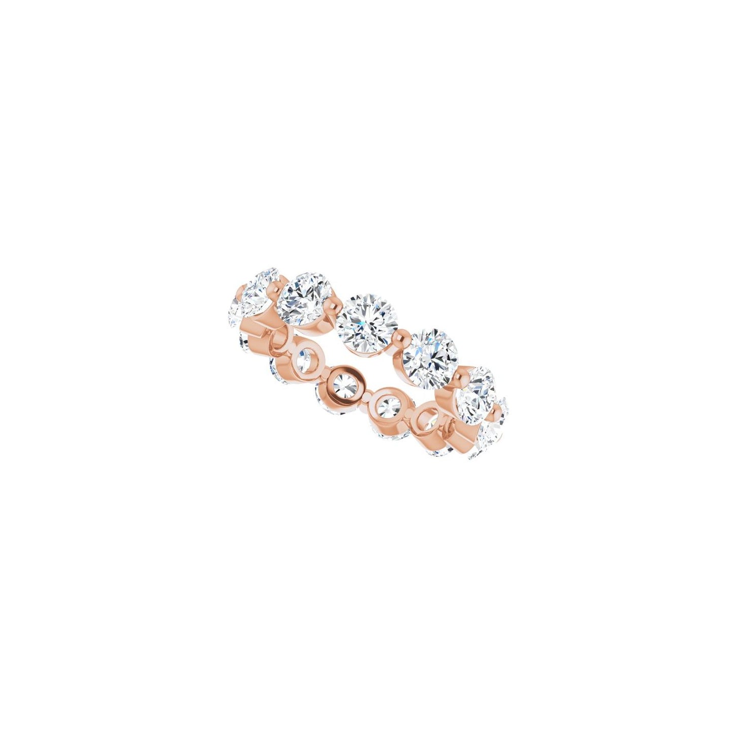Shared-Prong Eternity Band - Round 3MM-4MM | Metal Type=14K Rose Gold | Diamond Size=4MM | Image 2