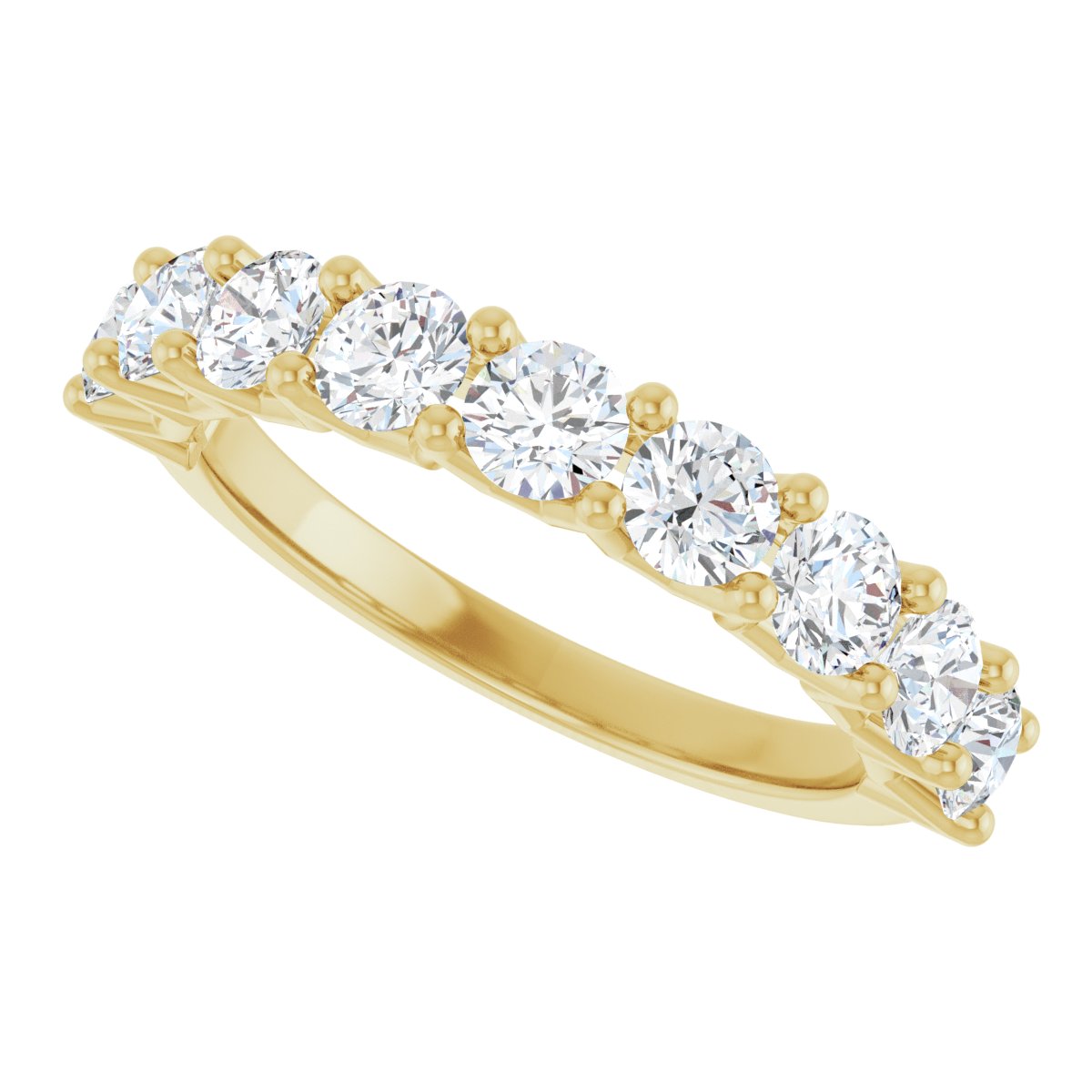 Shared-Prong Anniversary Band - Round | Metal Type=14K Yellow Gold | Diamond Size=3.5MM | Image 3