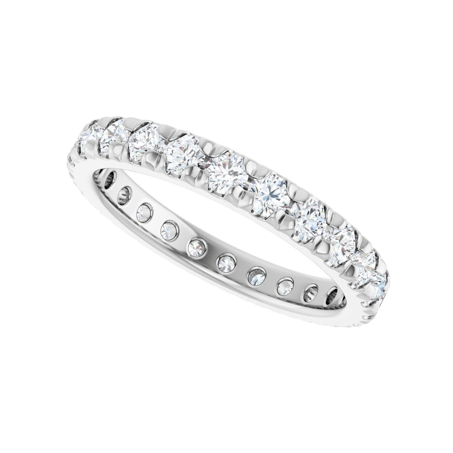 French-Set Eternity Band - Round 1MM-2.5MM | Metal Type=Platinum | Diamond Size=2.5MM | Image 2