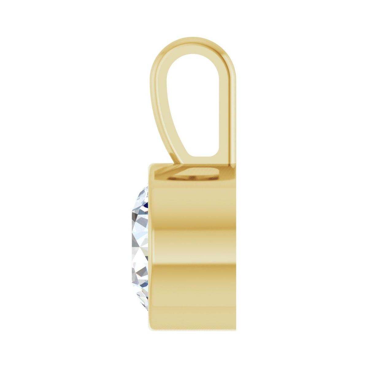 Round Solitaire Bezel-Set Pendant | Metal Type=14K Yellow Gold | Center Stone Size=1CT | Image 3