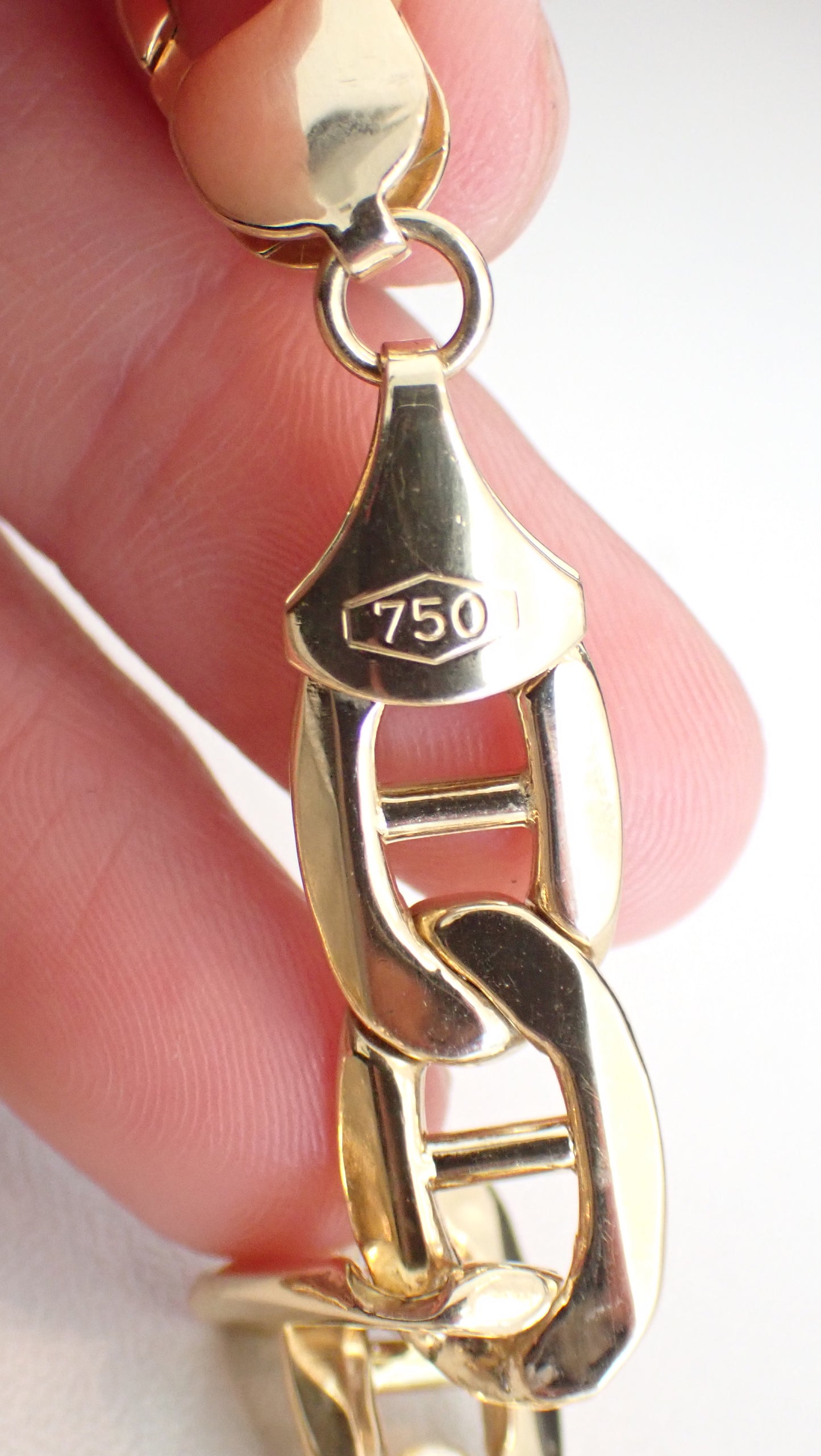 18K Solid Yellow Gold Designer Link Chain Necklace