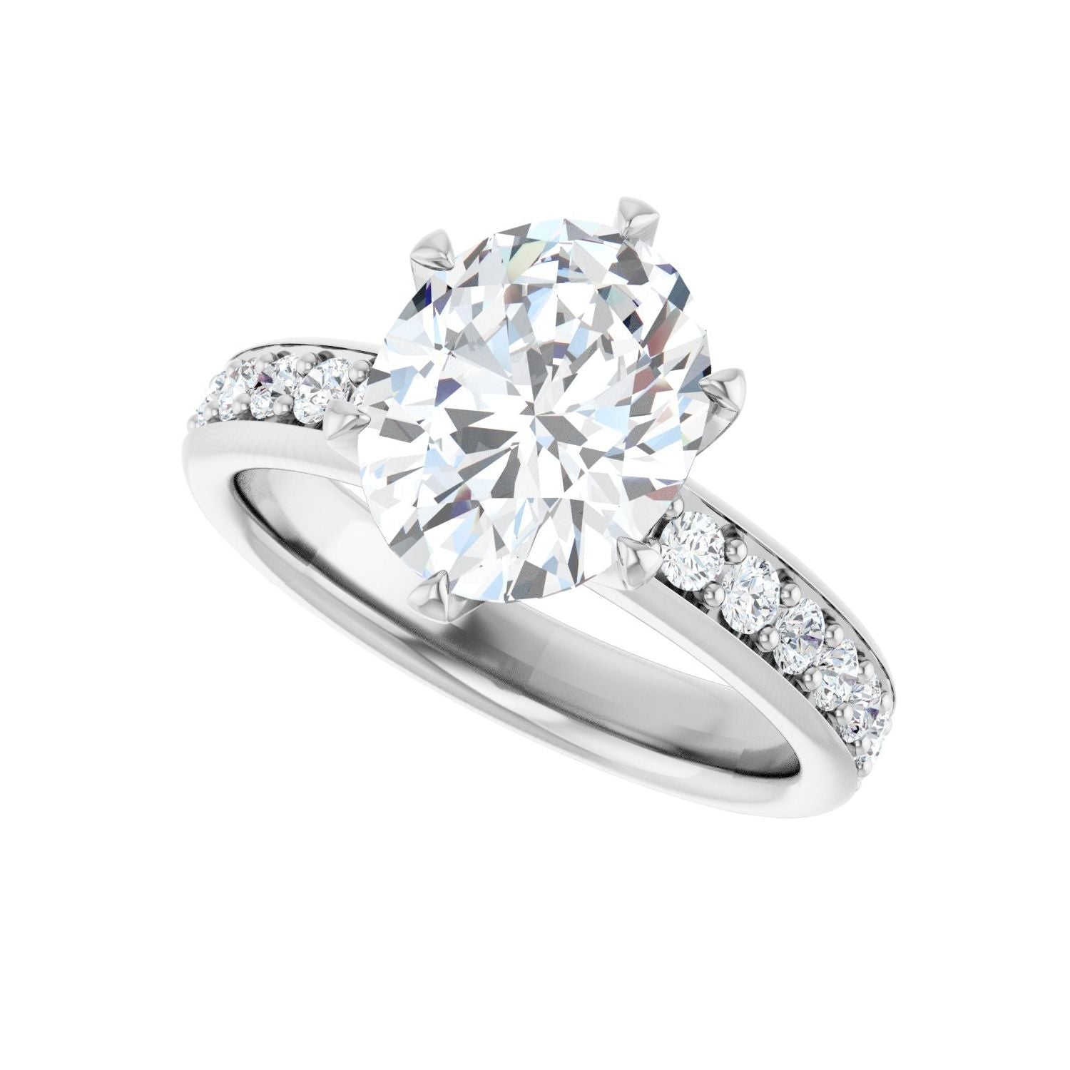 Oval Solstice Solitaire�� Engagement Ring | Metal Type=14K White Gold | Center Stone Size=2.5 CT | Image 5