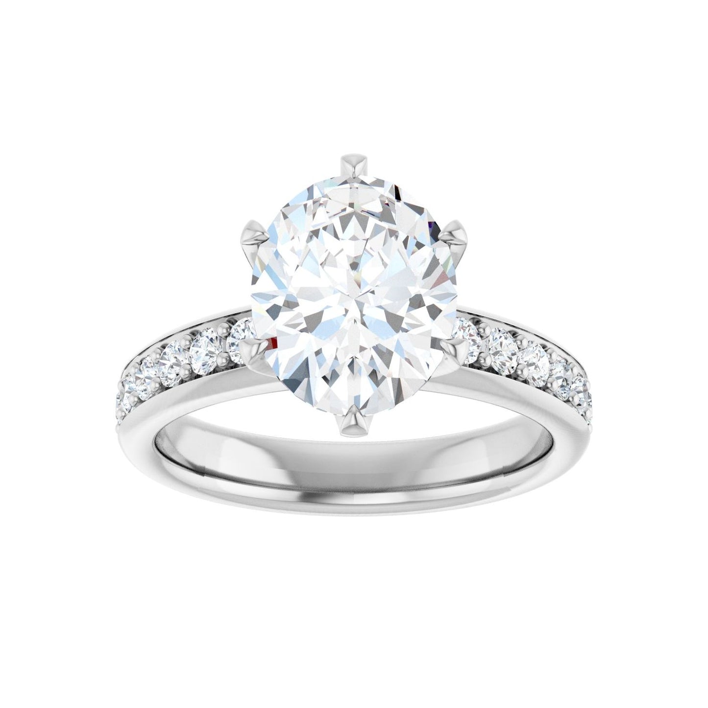 Oval Solstice Solitaire�� Engagement Ring | Metal Type=14K White Gold | Center Stone Size=2.5 CT | Image 3