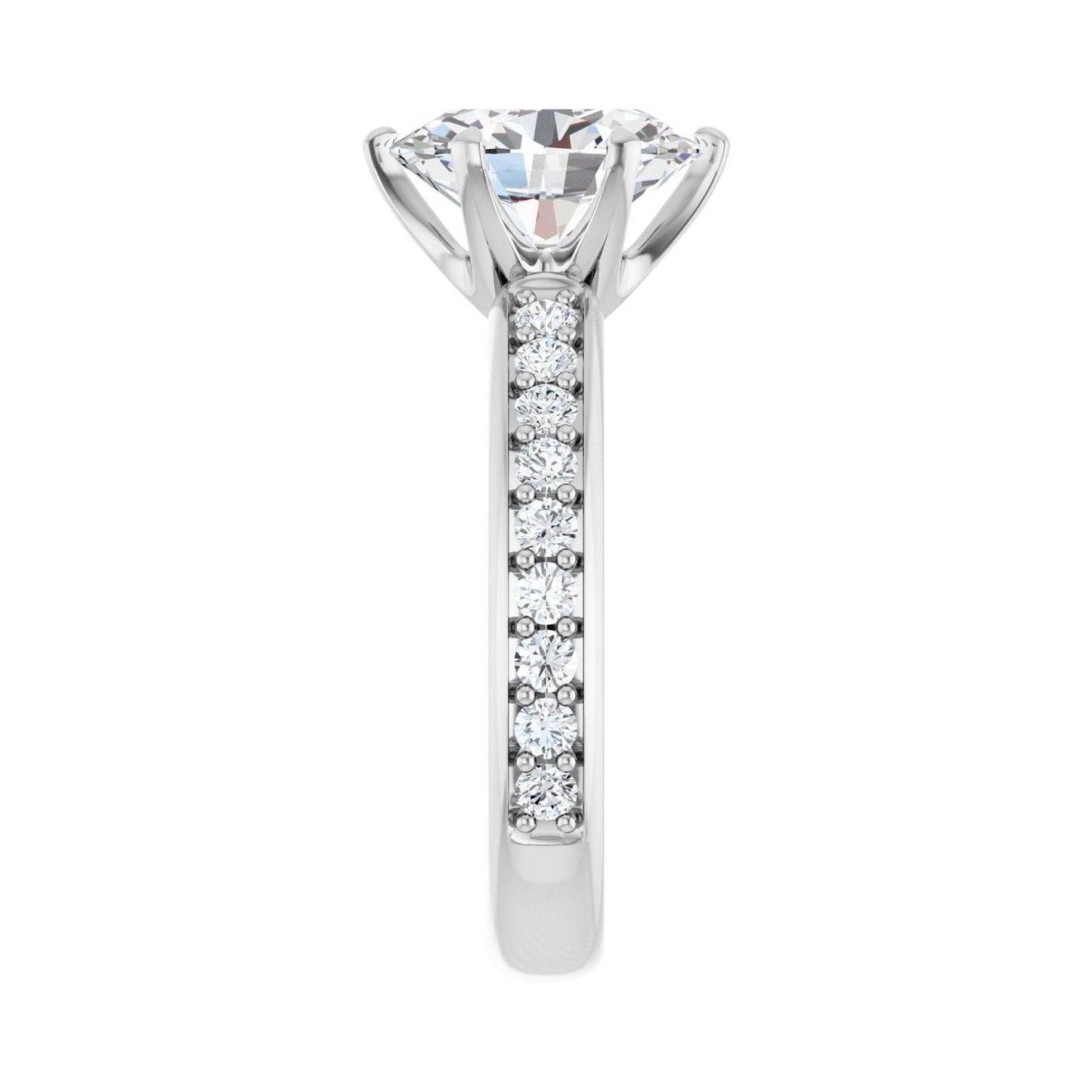 Oval Solstice Solitaire�� Engagement Ring | Metal Type=14K White Gold | Center Stone Size=2.5 CT | Image 4