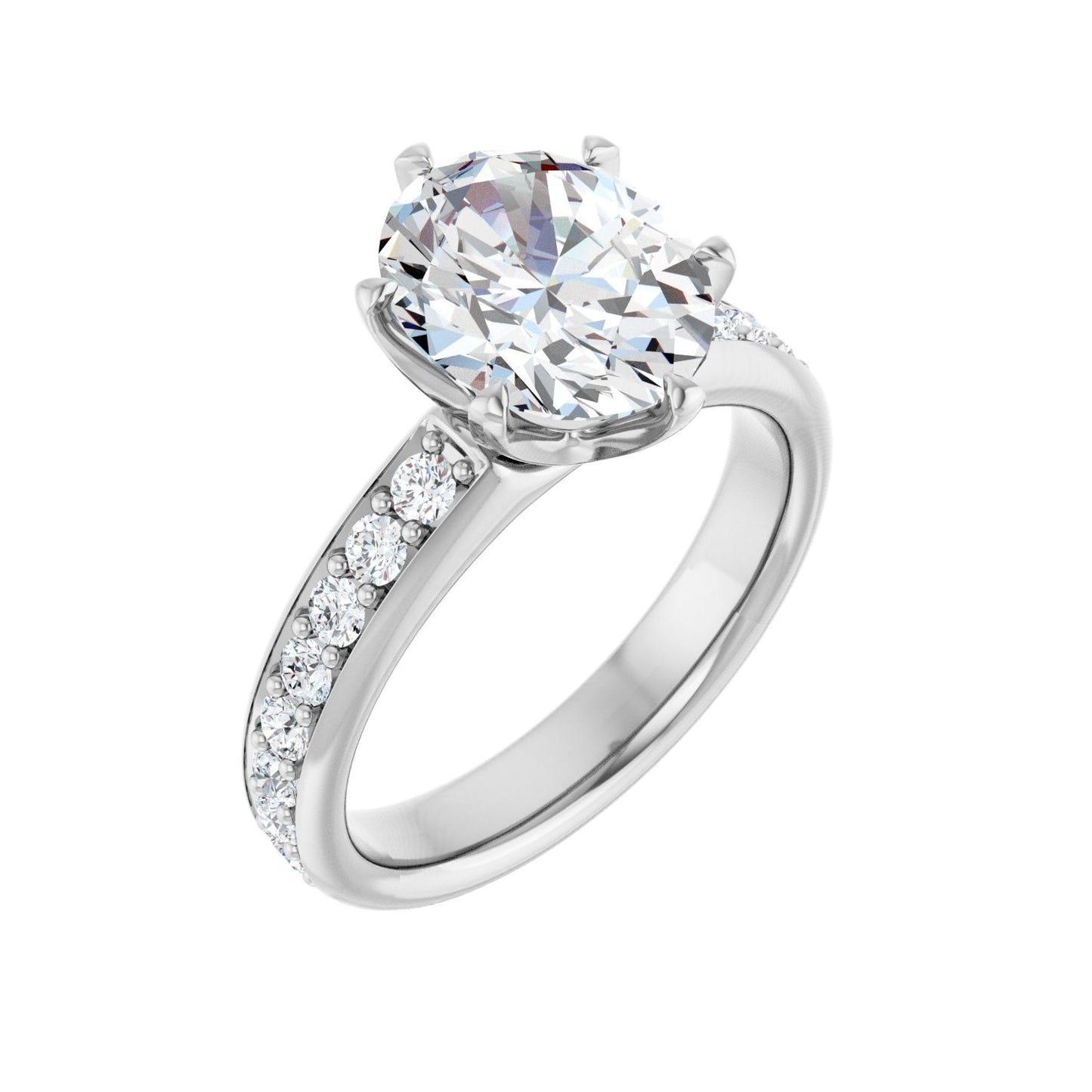 Oval Solstice Solitaire�� Engagement Ring | Metal Type=14K White Gold | Center Stone Size=2.5 CT | Image 1