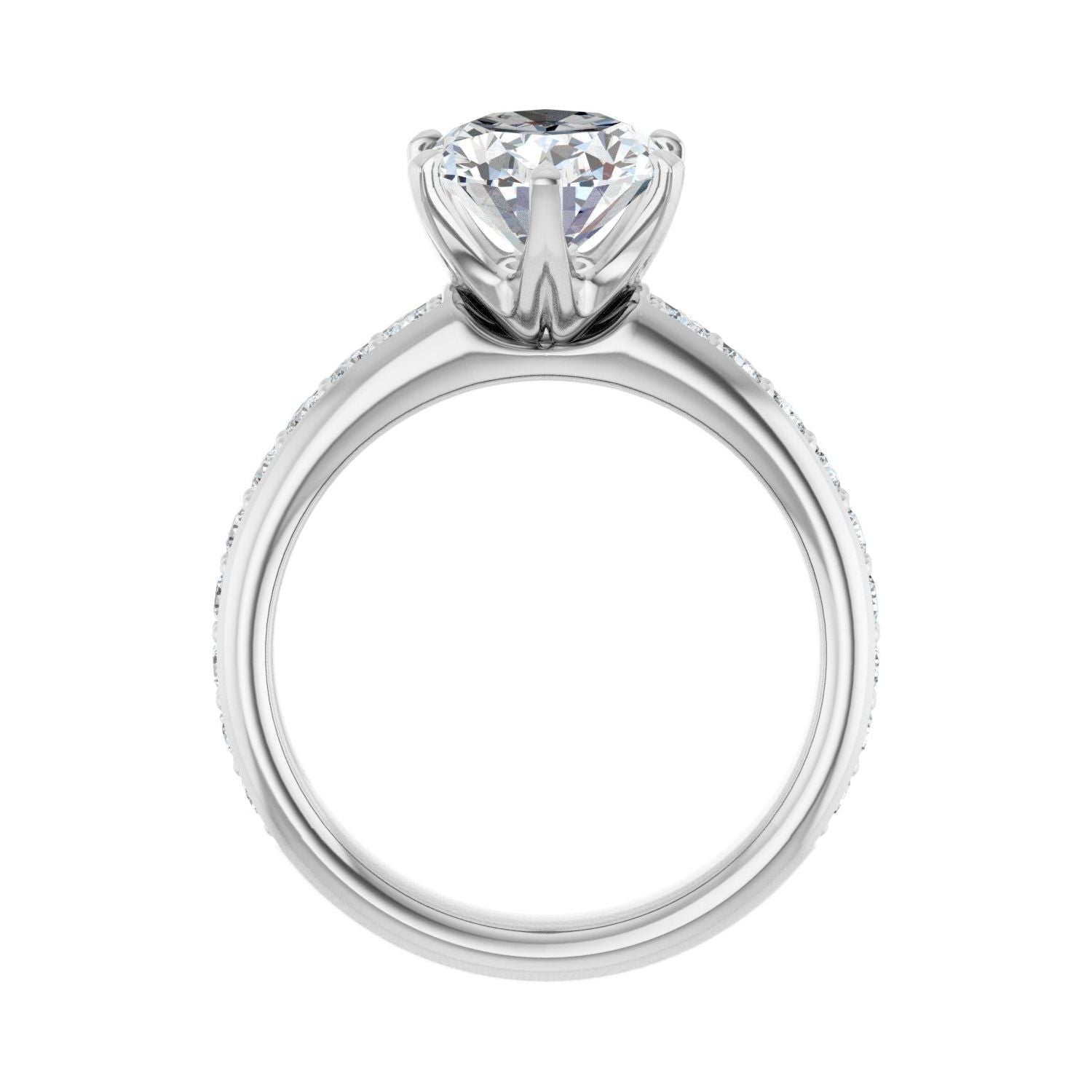 Oval Solstice Solitaire�� Engagement Ring | Metal Type=14K White Gold | Center Stone Size=2.5 CT | Image 2