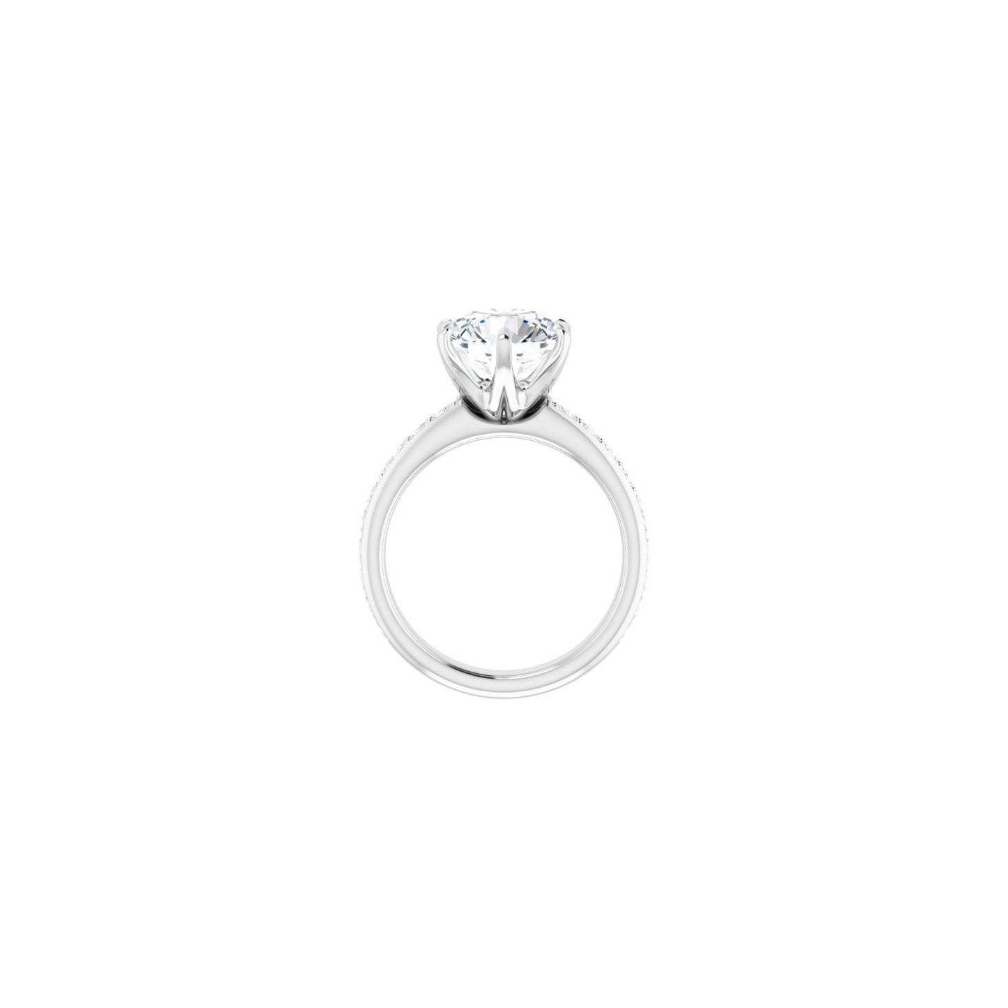 Round Solstice Solitaire�� Engagement Ring | Metal Type=14K White Gold | Center Stone Size=3 CT | Image 2