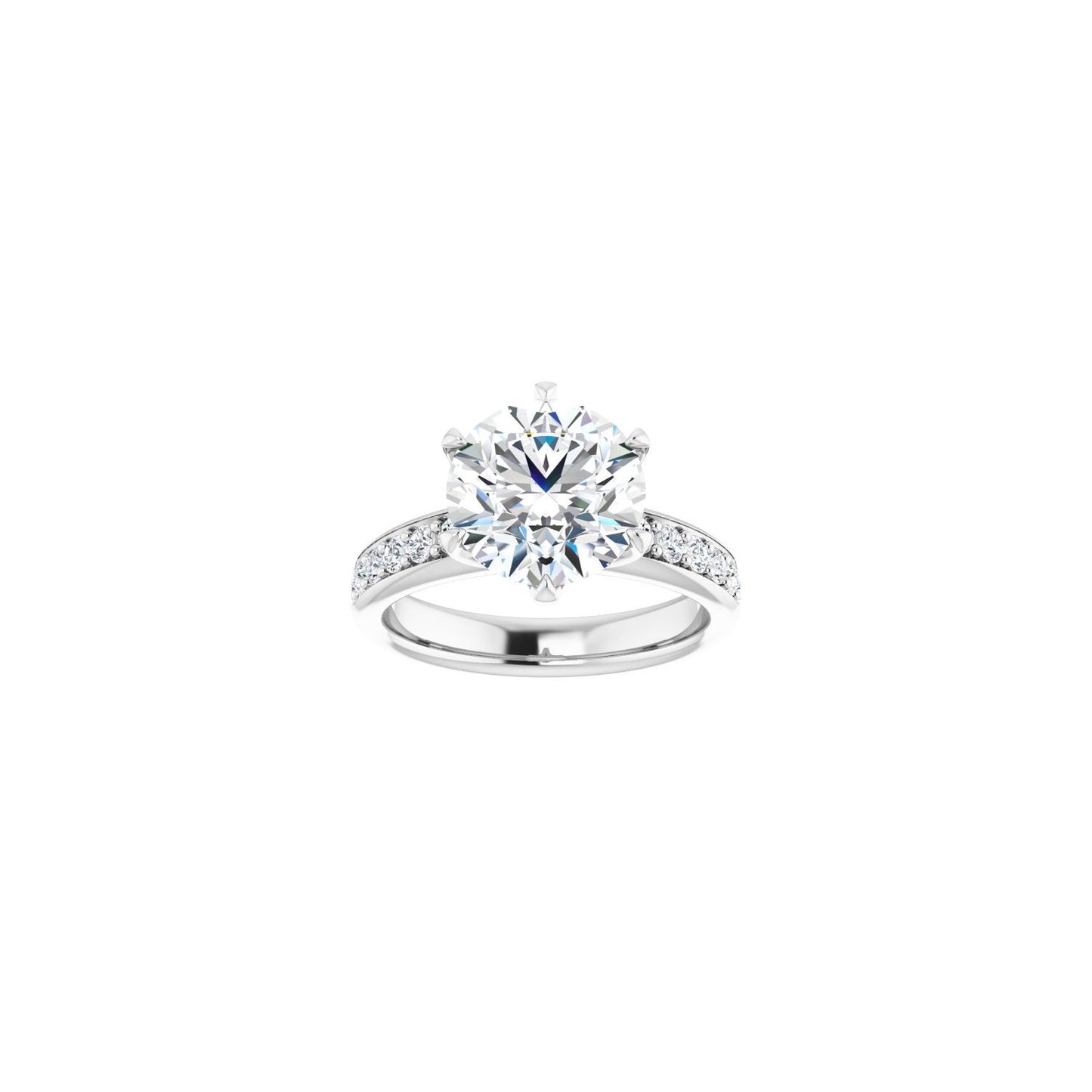 Round Solstice Solitaire�� Engagement Ring | Metal Type=14K White Gold | Center Stone Size=3 CT | Image 3