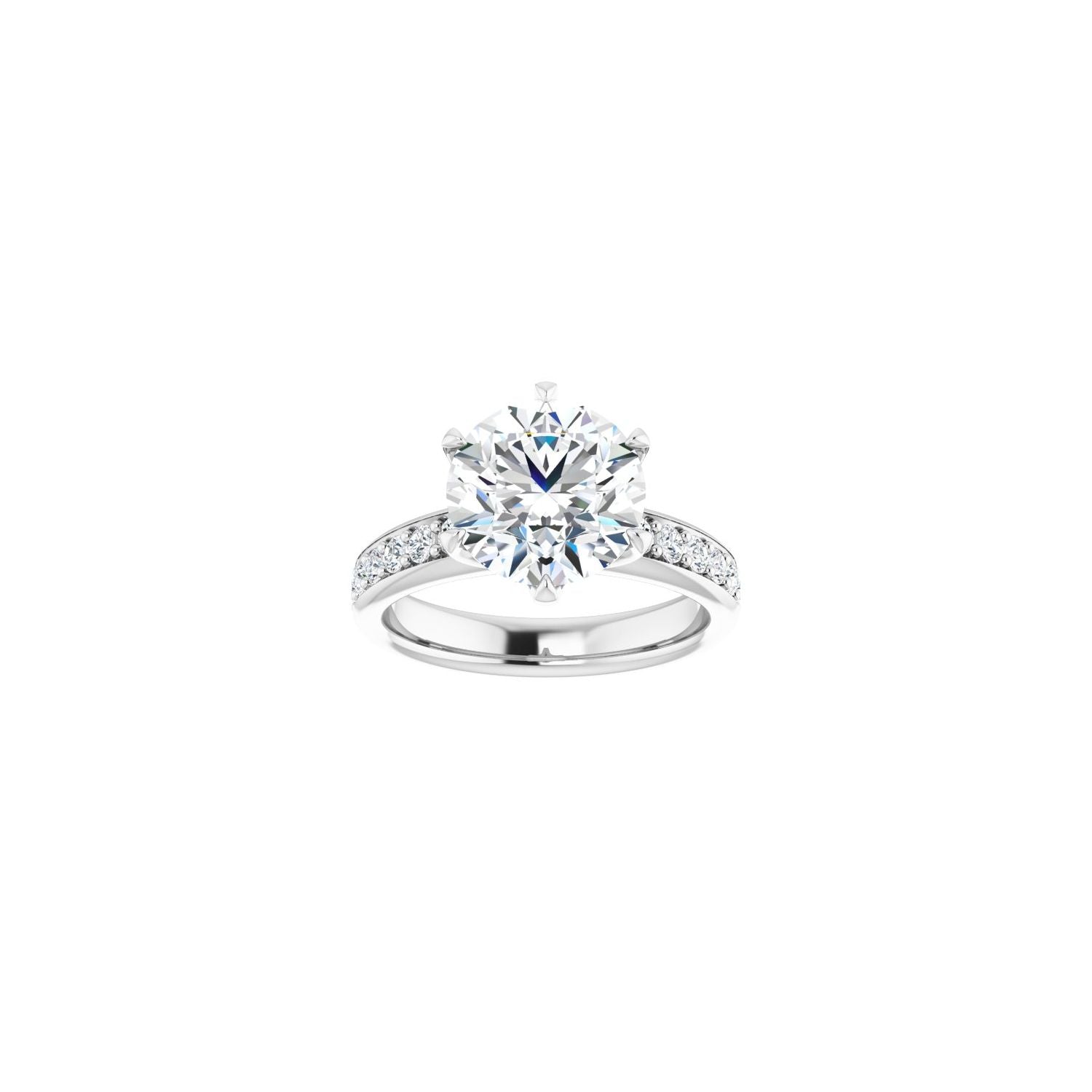 Round Solstice Solitaire�� Engagement Ring | Metal Type=14K White Gold | Center Stone Size=3 CT | Image 3
