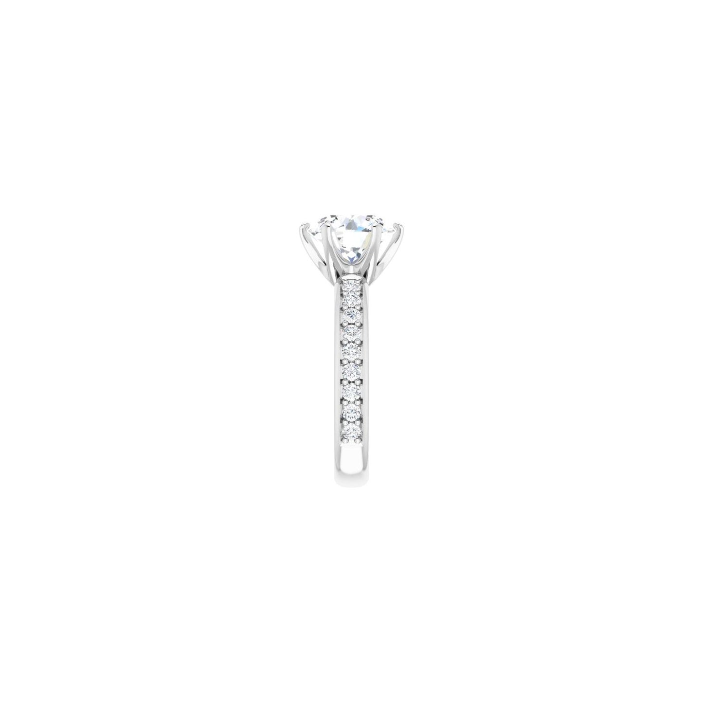 Round Solstice Solitaire�� Engagement Ring | Metal Type=14K White Gold | Center Stone Size=3 CT | Image 4