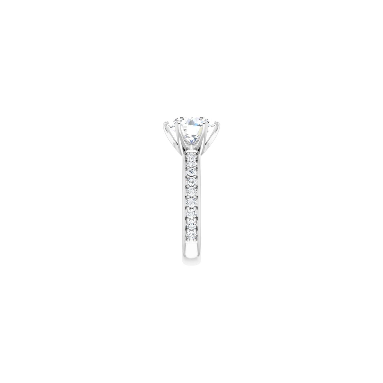 Round Solstice Solitaire�� Engagement Ring | Metal Type=14K White Gold | Center Stone Size=3 CT | Image 4