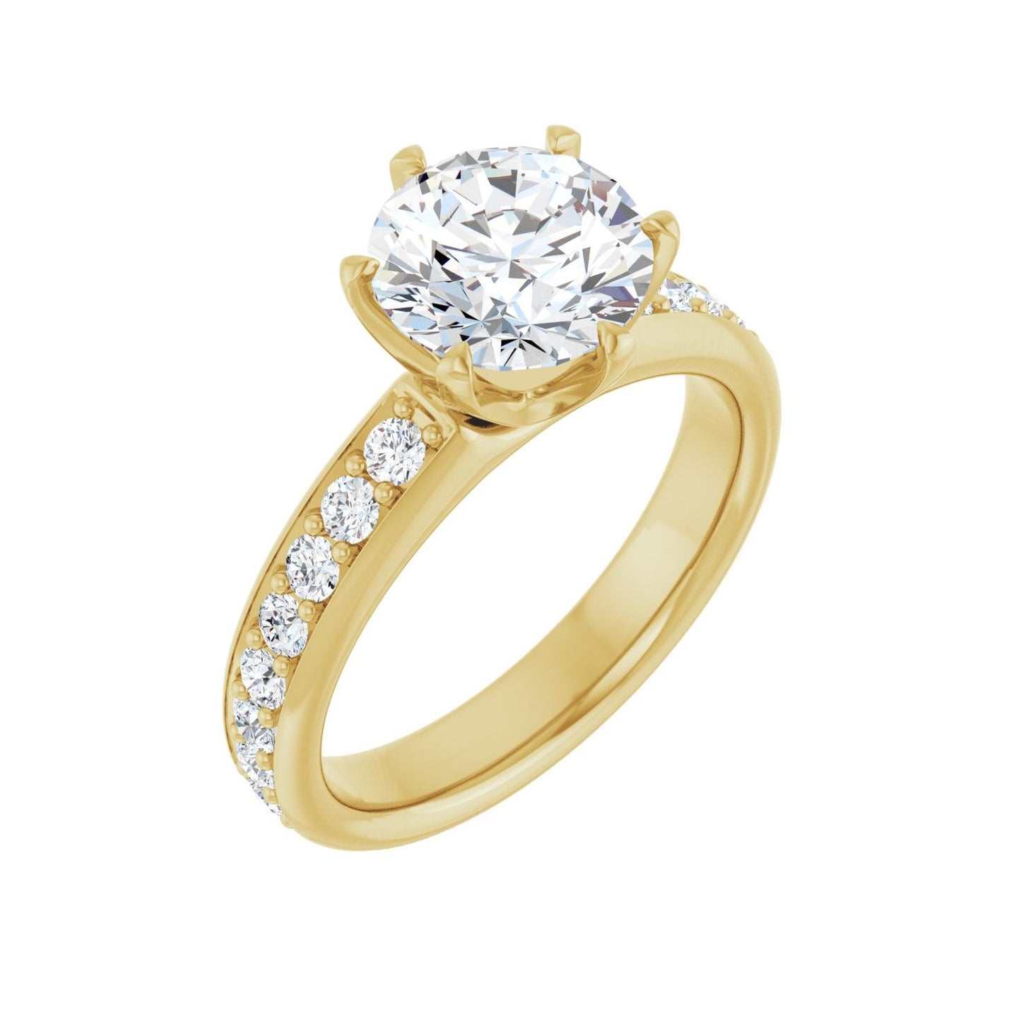 Round Solstice Solitaire�� Engagement Ring | Metal Type=14K Yellow Gold | Center Stone Size=2 CT | Image 1