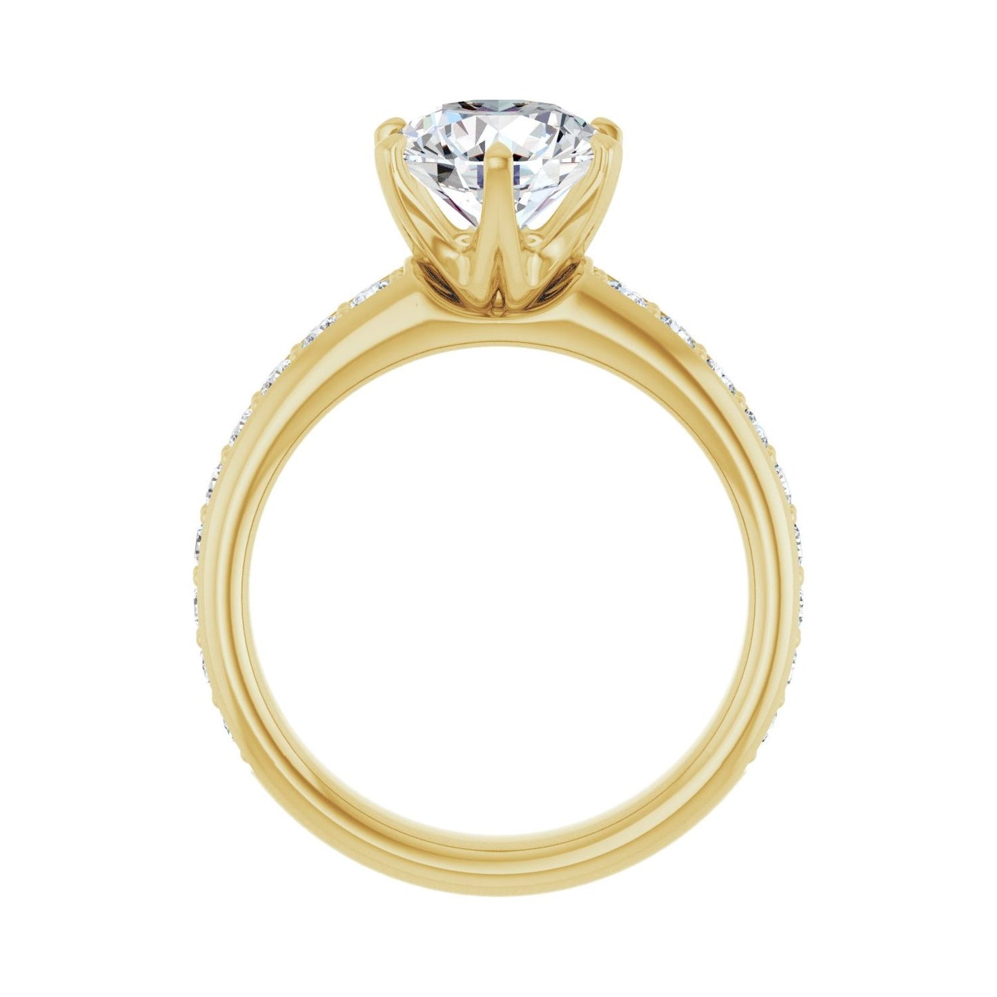 Round Solstice Solitaire�� Engagement Ring | Metal Type=14K Yellow Gold | Center Stone Size=2 CT | Image 2