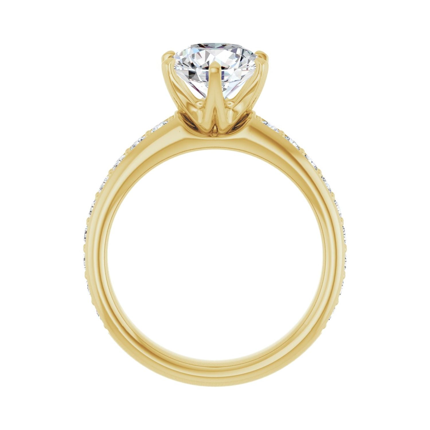 Round Solstice Solitaire�� Engagement Ring | Metal Type=14K Yellow Gold | Center Stone Size=2 CT | Image 2