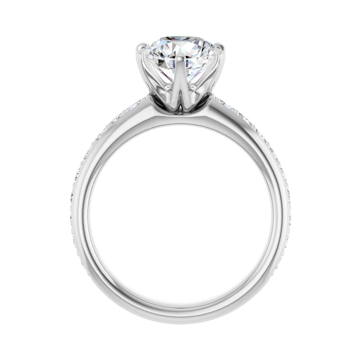 Round Solstice Solitaire�� Engagement Ring | Metal Type=14K White Gold | Center Stone Size=2 CT | Image 2