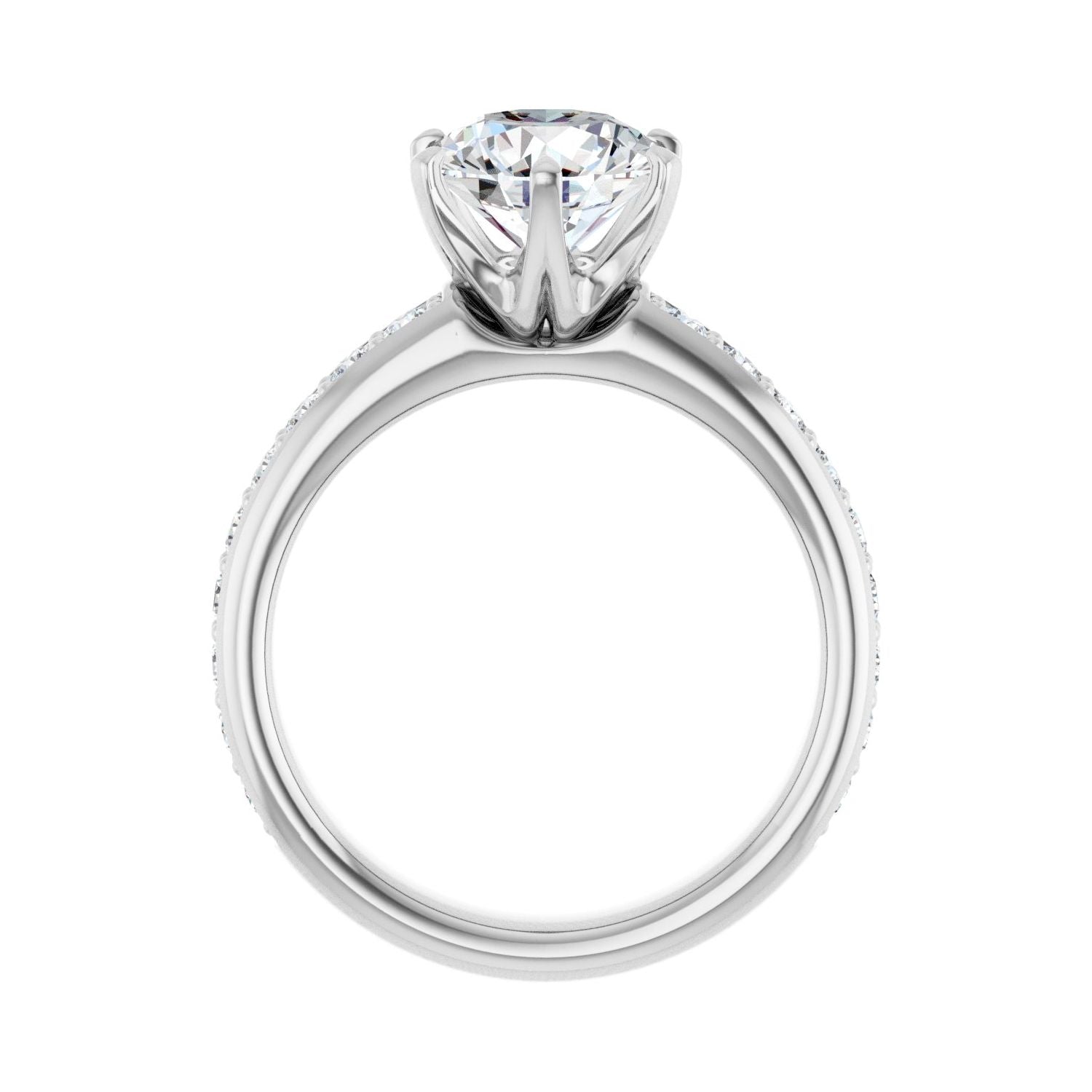 Round Solstice Solitaire�� Engagement Ring | Metal Type=14K White Gold | Center Stone Size=2 CT | Image 2