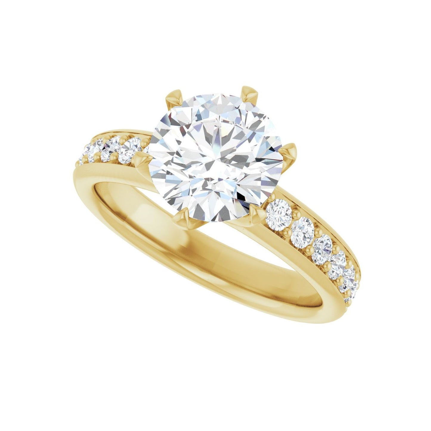 Round Solstice Solitaire�� Engagement Ring | Metal Type=14K Yellow Gold | Center Stone Size=2 CT | Image 5
