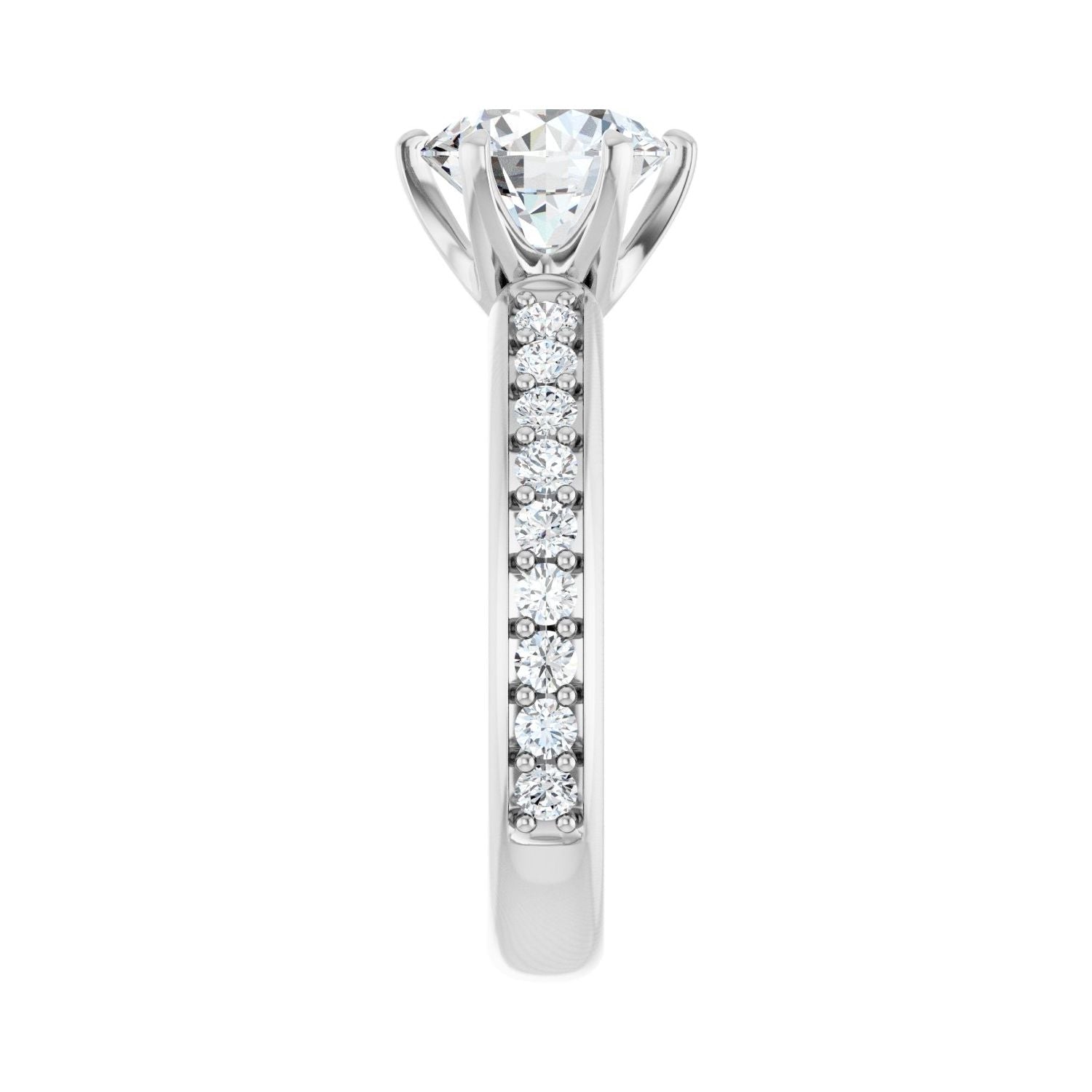 Round Solstice Solitaire�� Engagement Ring | Metal Type=14K White Gold | Center Stone Size=2 CT | Image 4