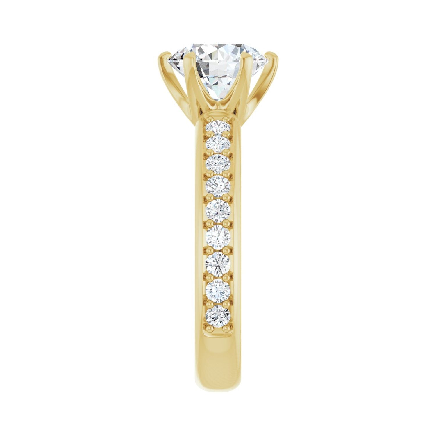 Round Solstice Solitaire�� Engagement Ring | Metal Type=14K Yellow Gold | Center Stone Size=2 CT | Image 4