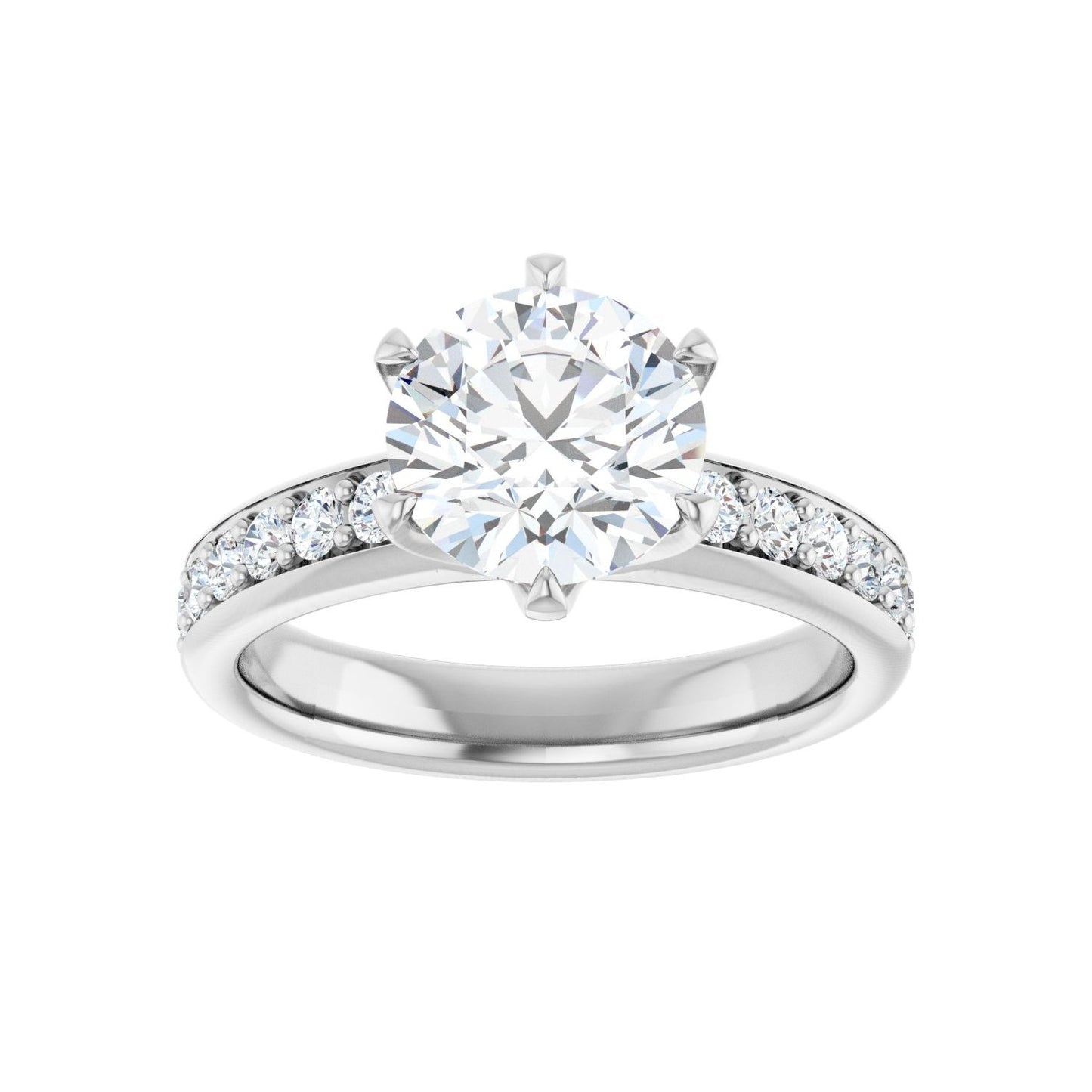 Round Solstice Solitaire�� Engagement Ring | Metal Type=14K White Gold | Center Stone Size=2 CT | Image 3