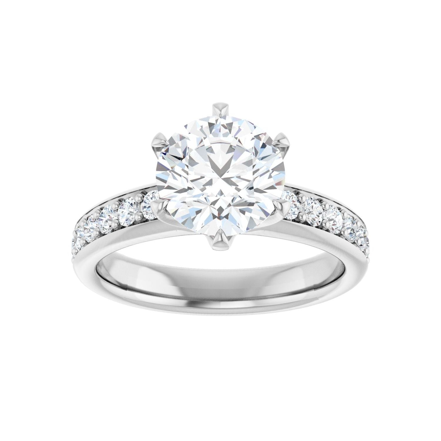 Round Solstice Solitaire�� Engagement Ring | Metal Type=14K White Gold | Center Stone Size=2 CT | Image 3