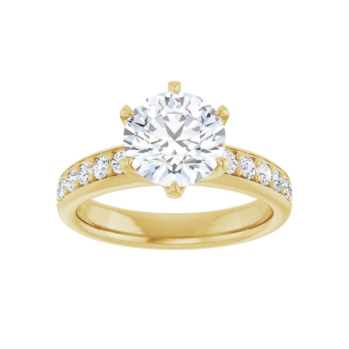 Round Solstice Solitaire�� Engagement Ring | Metal Type=14K Yellow Gold | Center Stone Size=2 CT | Image 3