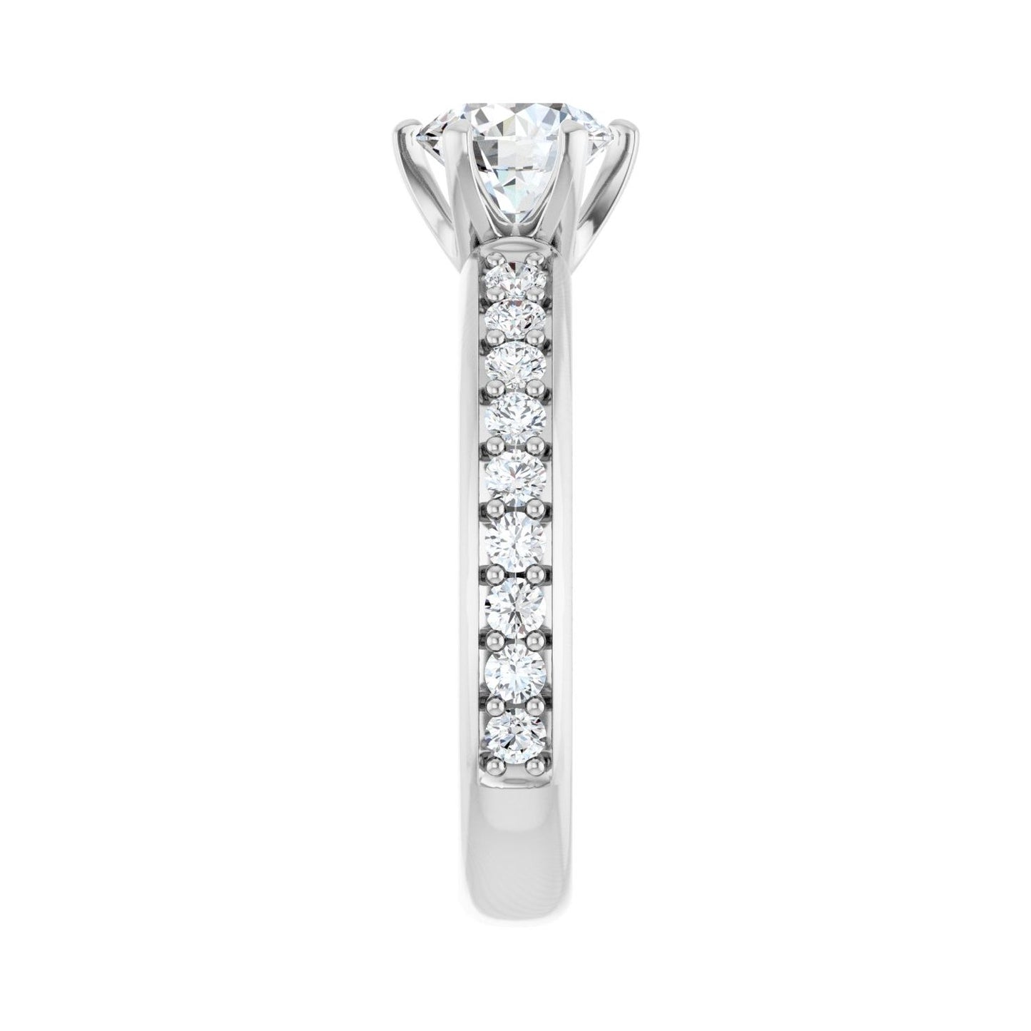Round Solstice Solitaire�� Engagement Ring | Metal Type=14K White Gold | Center Stone Size=1 CT | Image 4