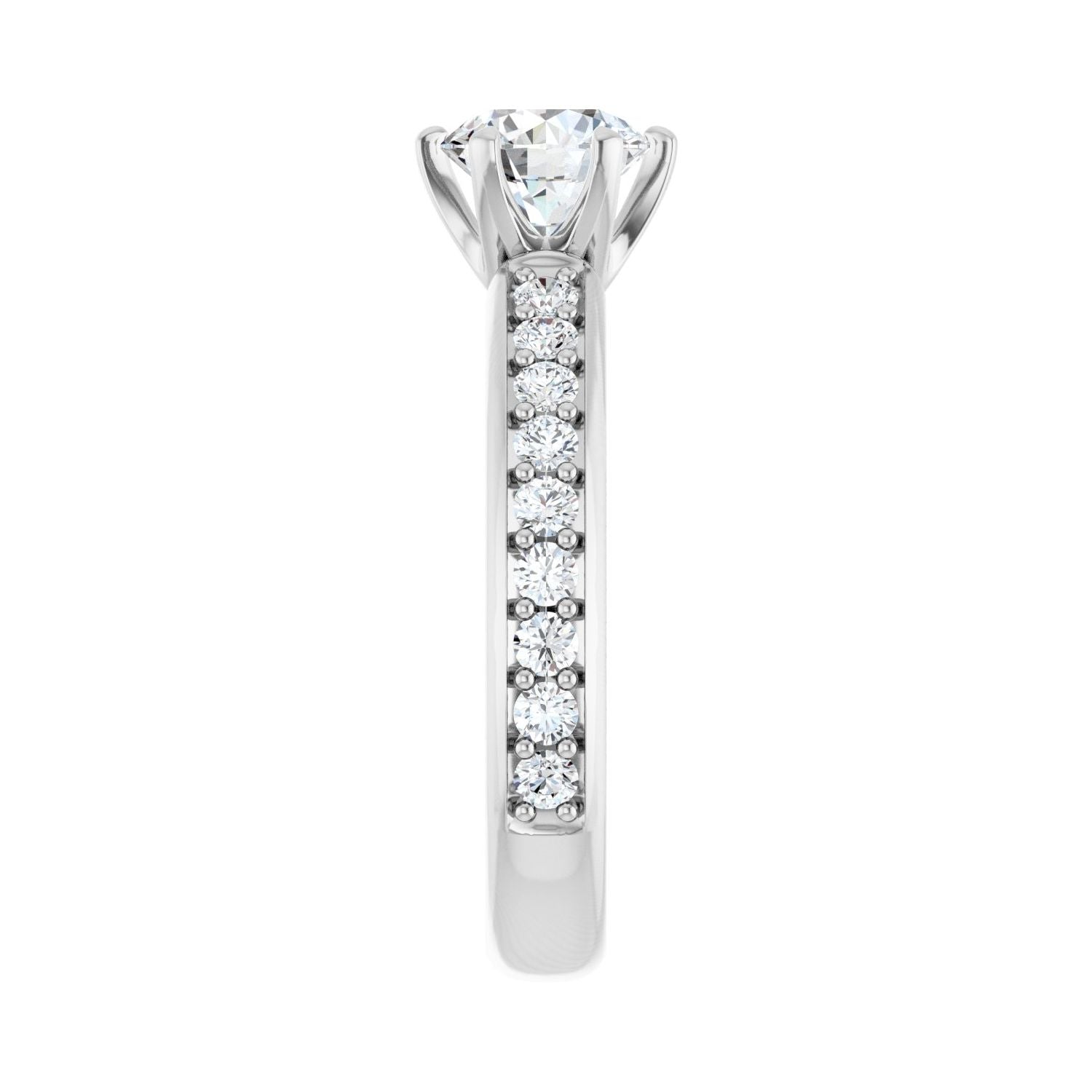 Round Solstice Solitaire�� Engagement Ring | Metal Type=14K White Gold | Center Stone Size=1 CT | Image 4