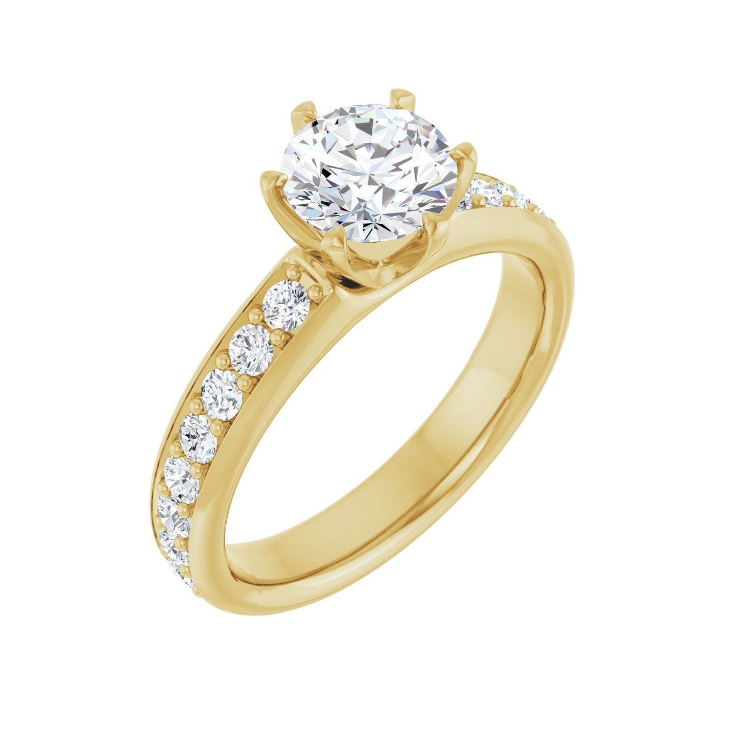 Round Solstice Solitaire�� Engagement Ring | Metal Type=14K Yellow Gold | Center Stone Size=1 CT | Image 1