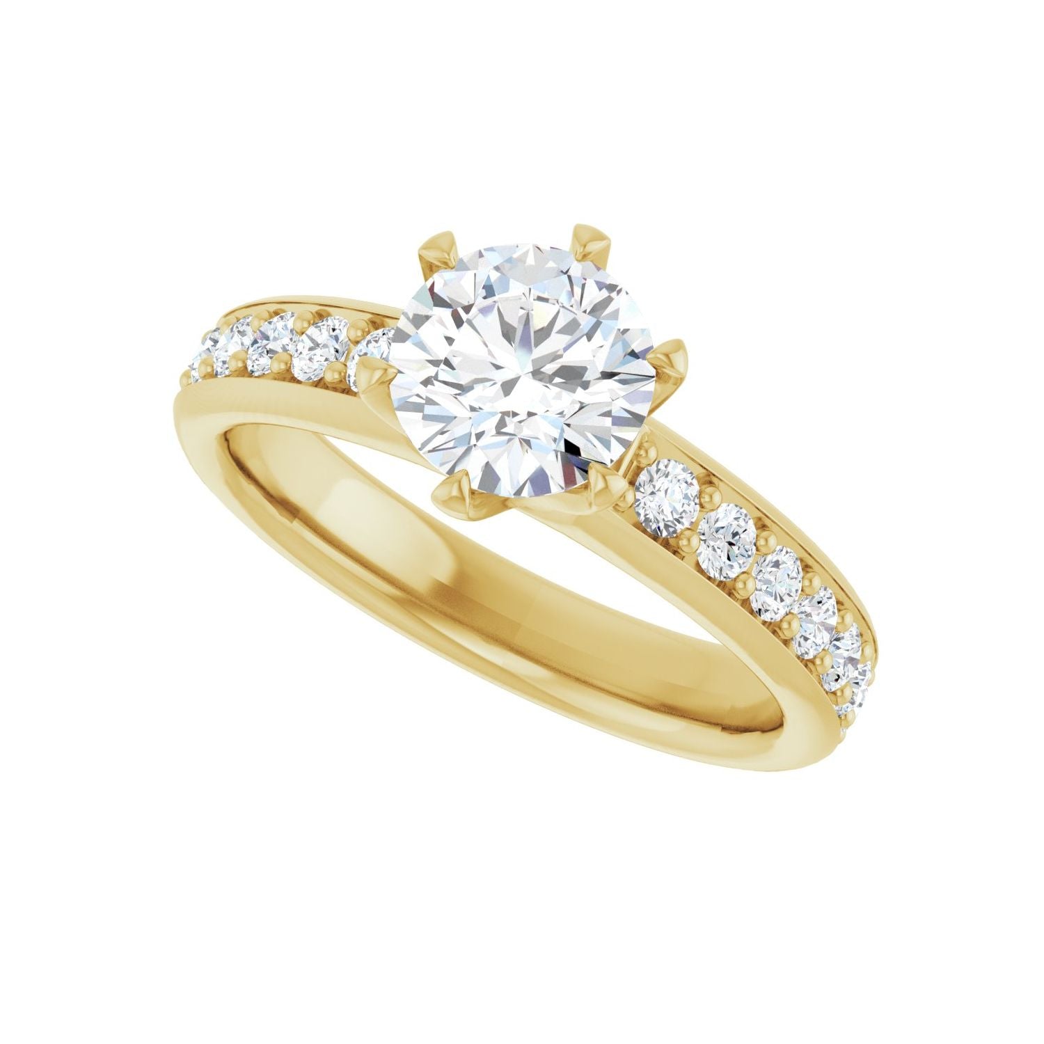 Round Solstice Solitaire�� Engagement Ring | Metal Type=14K Yellow Gold | Center Stone Size=1 CT | Image 5