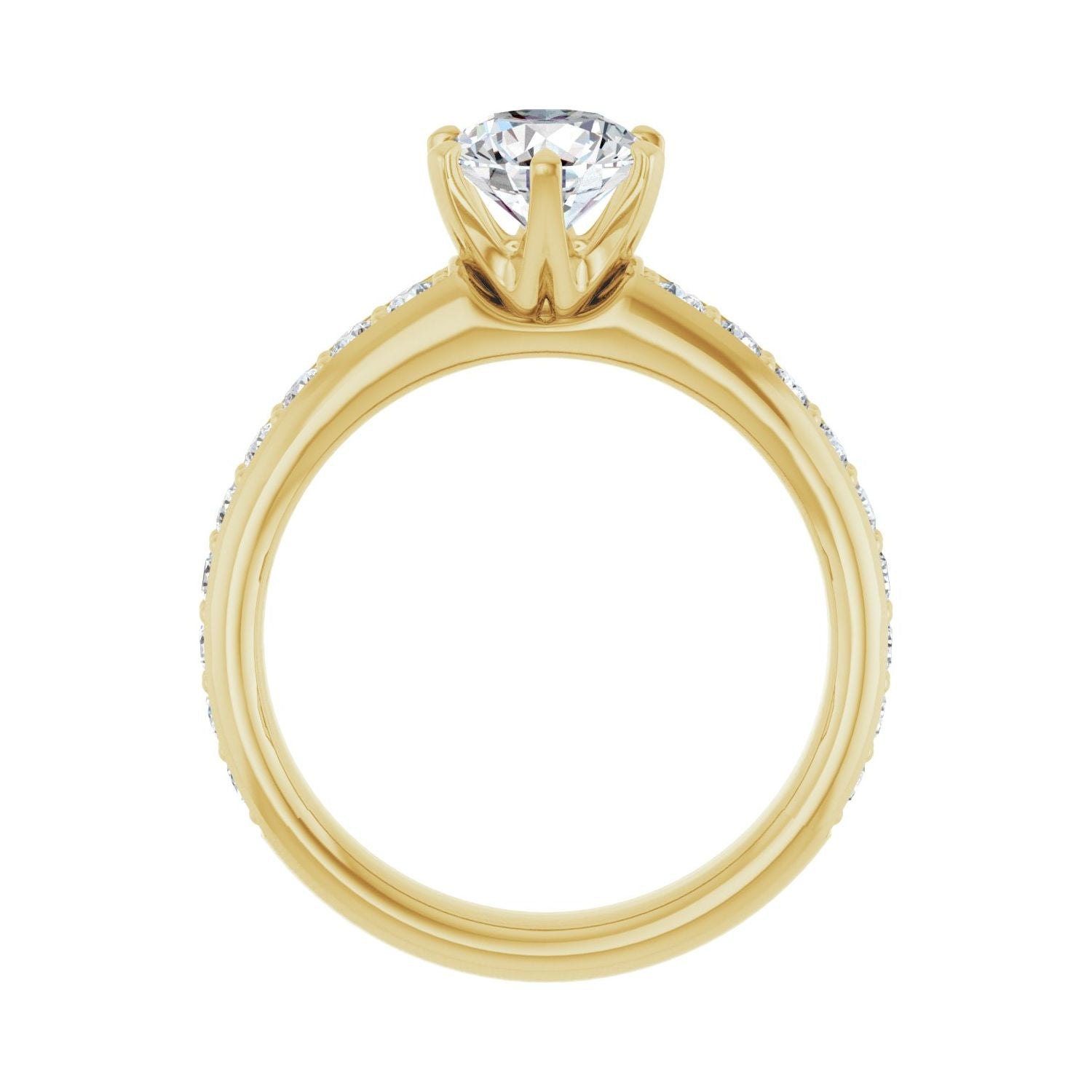 Round Solstice Solitaire�� Engagement Ring | Metal Type=14K Yellow Gold | Center Stone Size=1 CT | Image 2